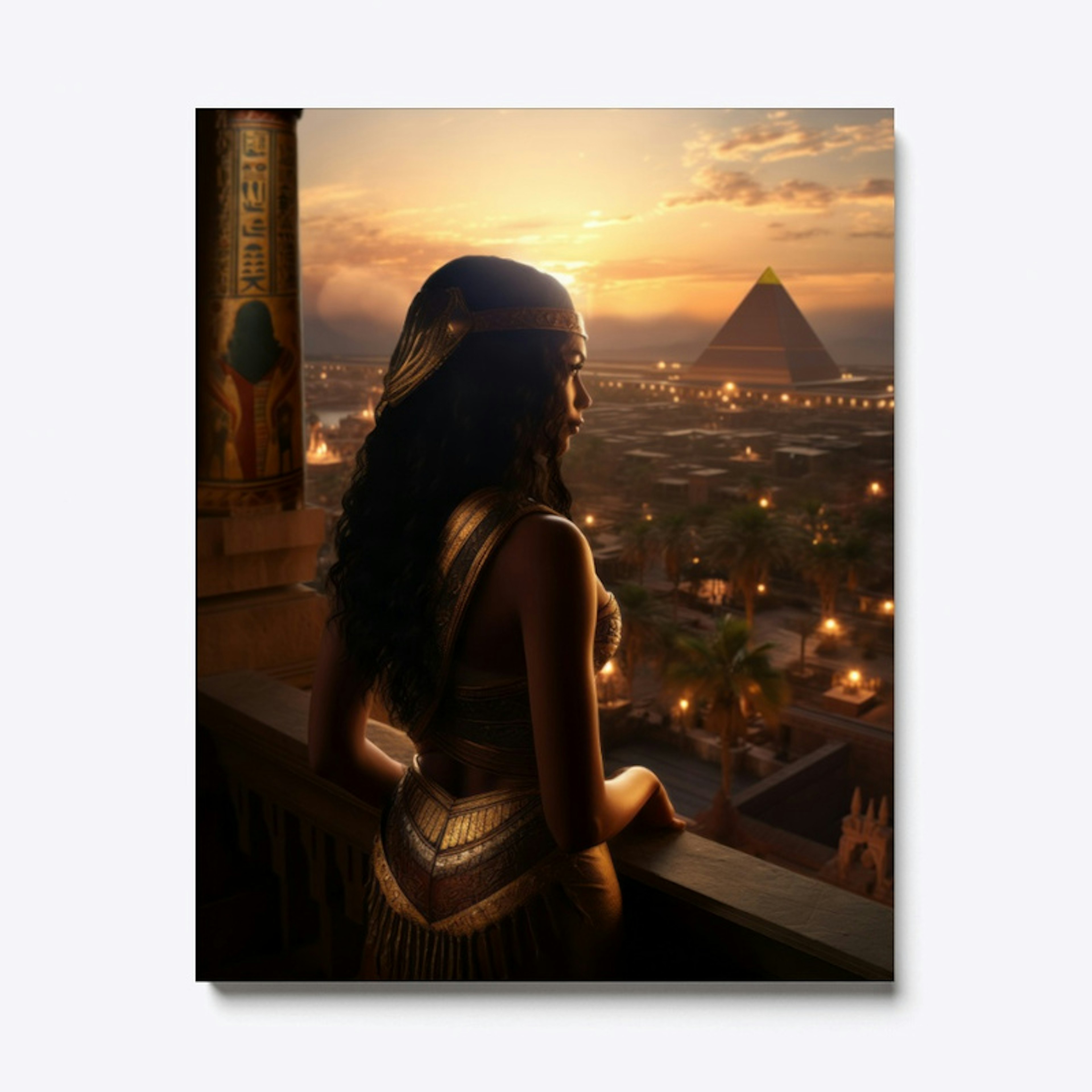 Ancient Egyptian Queen Watching Sunset